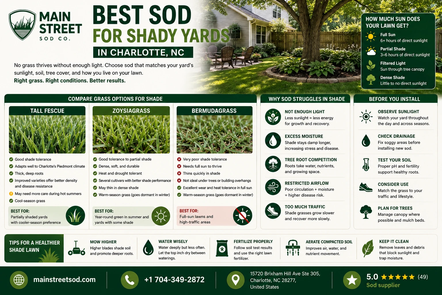 Best Sod for Shady Yards in Charlotte, NC 1 2