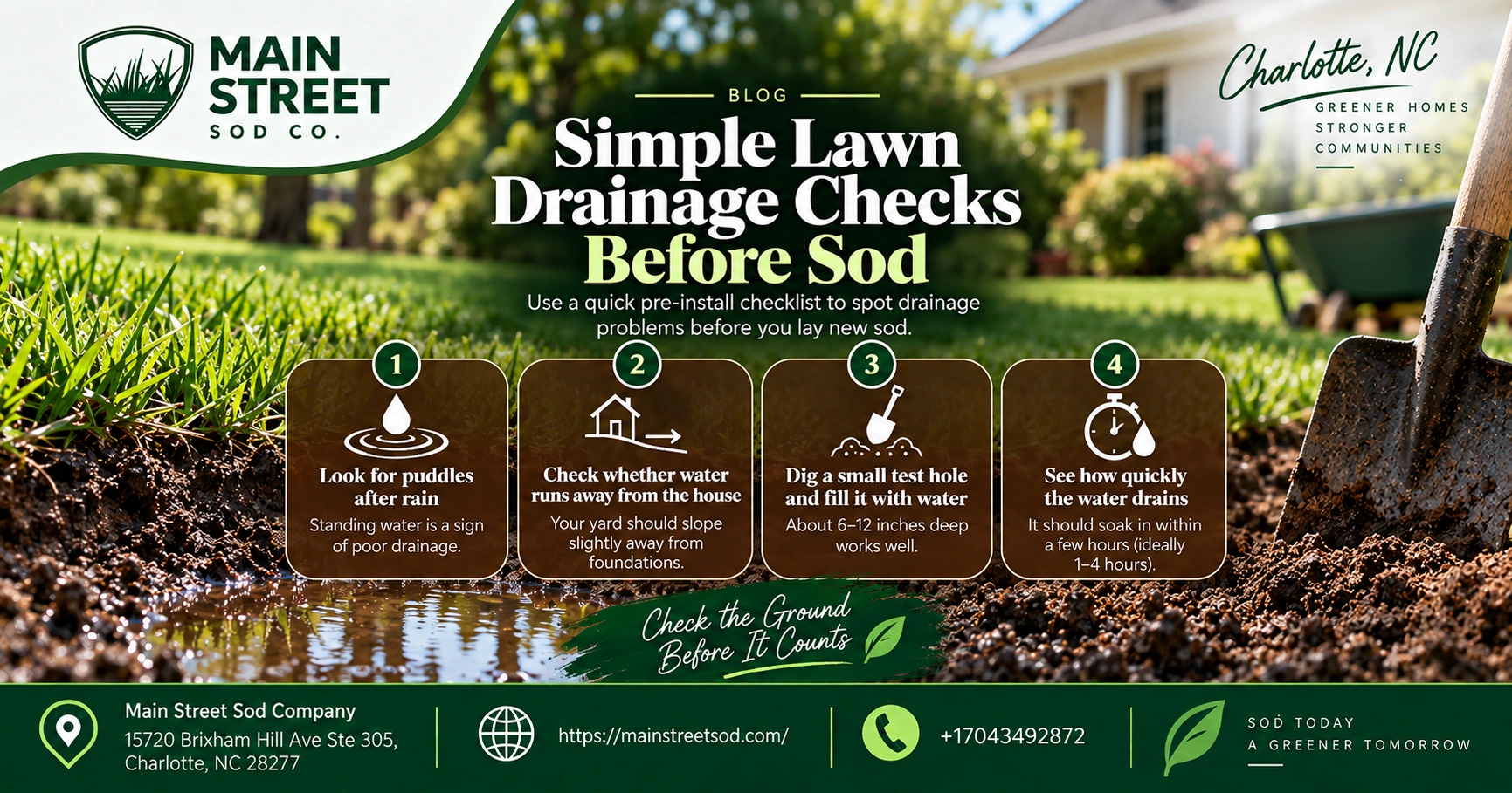 How to Check Lawn Drainage Before Installing Sod 1 simple lawn drainage checks before sod