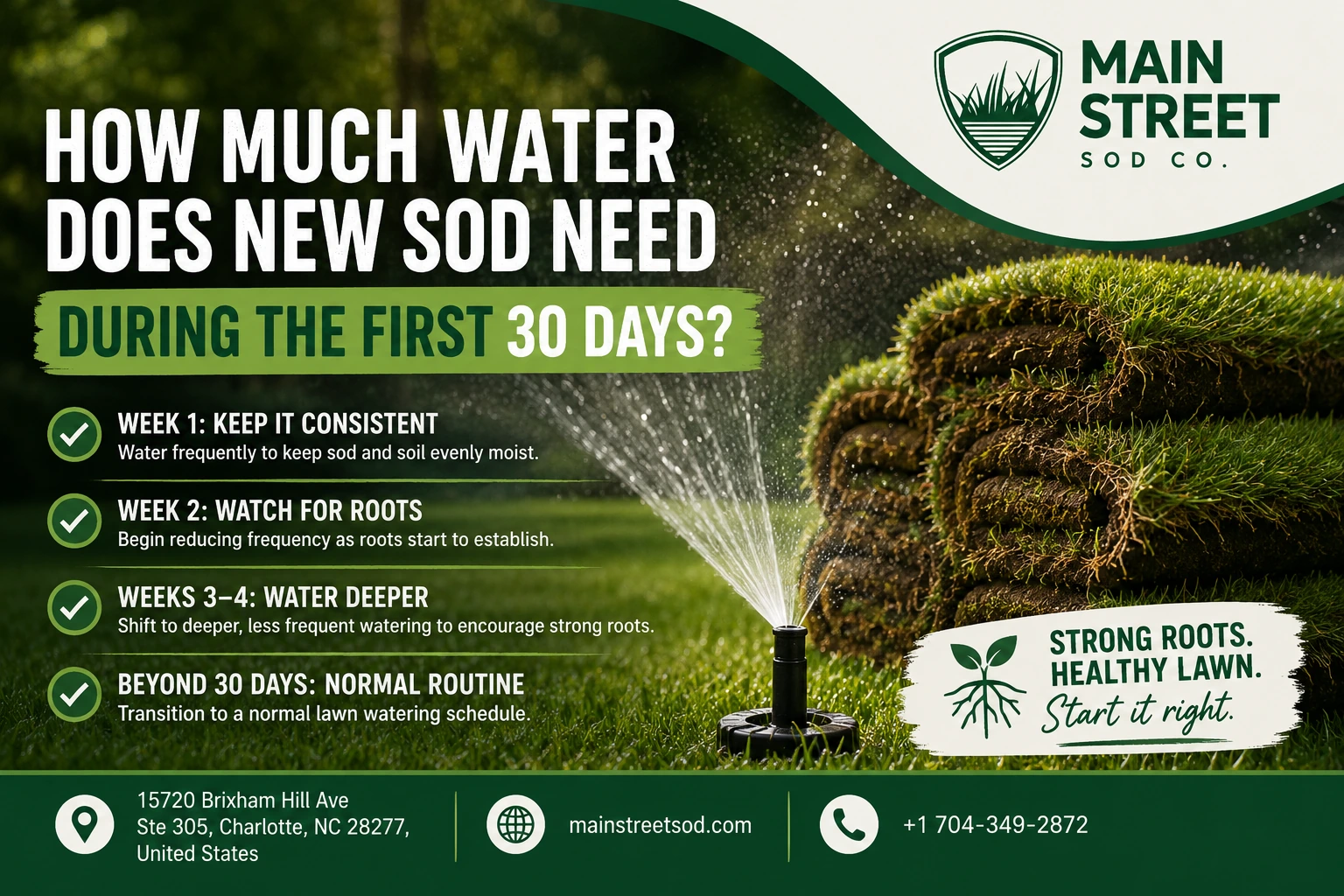 how much water does new sod need